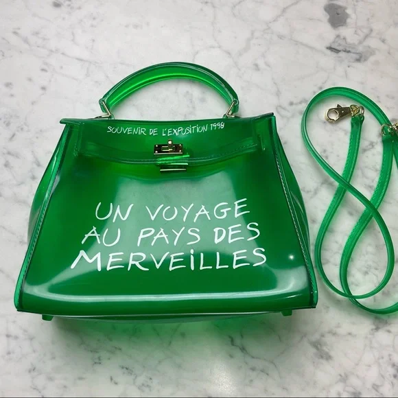 No Brand Bags Un Voyage Au Pays Des Merveilles Pvc Top Handle